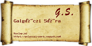 Galgóczi Sára névjegykártya